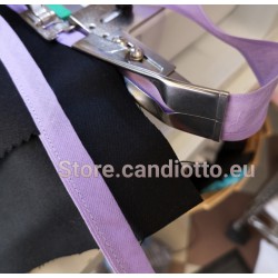 Placca bordatore singolo per fettuccia già ripiegata da 2,5 cm