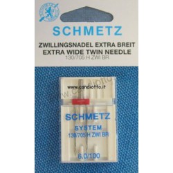 Ago 130-705 doppio 6mm mis 100 rosso