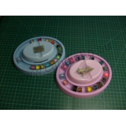 Porta spilli a calamita e portaspoline celeste