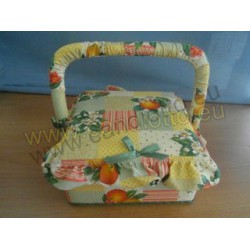 cestino portalavoro quadrato piccolo volant