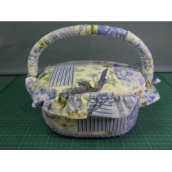 Cestino portalavoro ovale con volant viola